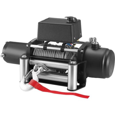 Treuil Électrique, Capacité de Charge 4500 kg, Treuil pour Camion 12V DC avec Câble d'Acier 8,3 mm x 19,8 m, Télécommande Sans Fil et Filaire, Étanche IP55 pour Remorquage