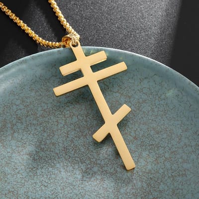 Orthodox Kruis Roestvrij Staal Hanger Christelijke Eeuwige Kerk Inspirerende Nika Ketting Mannen Vrouwen Mode Sieraden Cadeau gray