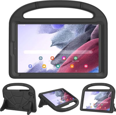 Tablethoes Geschikt voor: Samsung Galaxy Tab A8 10.5 Inch 2021 (SM-X200/X205/X207) Siliconen hoes voor kinderen Schokbestendig hoesje met handvat en standaard - zwart