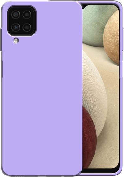 Smartphonica Siliconen hoesje voor Samsung Galaxy A12 case met zachte binnenkant - Paars geschikt voor Samsung Galaxy A12