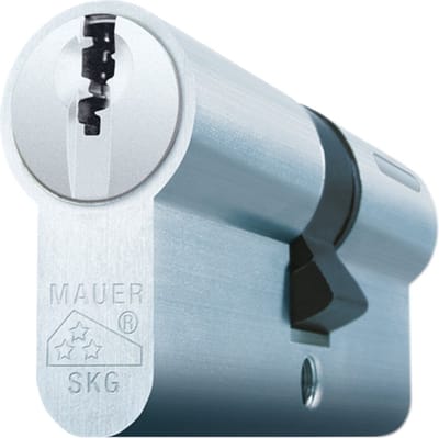 Dubbele cilinder - Vernikkeld - Messing - Mauer - 41DC-DT1-NI Mauer profielcilinder, DT1 serie, dubbele