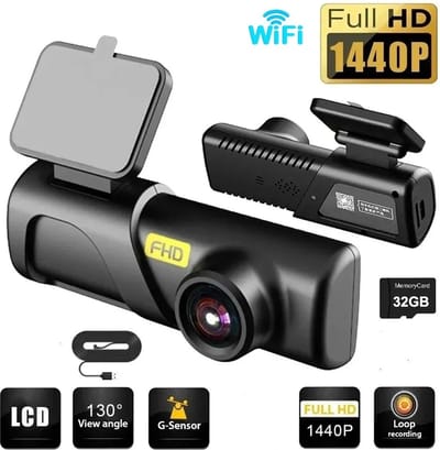 Dashcam - Auto Dashcam 2K - Met Wifi en Bluetooth - Motion Detection - Voice Assist - Nachtzicht - Crash Detection - Parkeerbewakingssensor