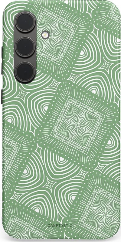 Casetastic Hoesje Geschikt voor Samsung S24 Plus - Stijlvolle Beschermende Duo-layer Case - Groene Mandala