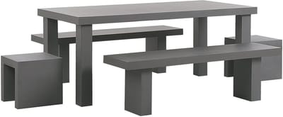 TARANTO - Tuinset 2 banken en stoelen - Grijs - Vezelcement