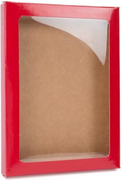 Kraftdoosjes met Venster Rood 13,7x1,5x18,7cm (25 stuks)