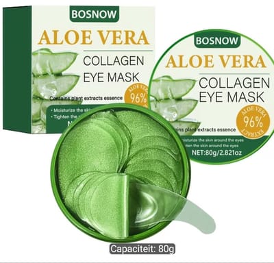 BOSNOW Aloë Vera Collagen Oogmasker – Hydraterende Eye Patches tegen Wallen & Donkere Kringen – 80g