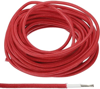 Elektronische 15AWG Draad 9.8 Voeten - Geïsoleerde Siliconen Kabel voor Lampen, Boilers en Verwarmers - Rood