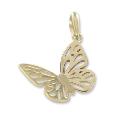 New Bling 9NBSAM-G220021 Gouden Hangertje - Dames - Vlinder - Opengewerkt - 15 x 12,8 mm - 14 Karaat - Goud