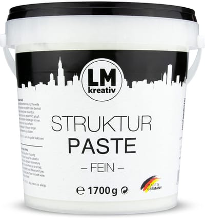 LM-Kreativ Structuurpasta - Modelleerpasta - Fijne korrel - Gebaseerd op Water - Wit - 1.7 kg