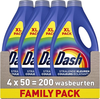 Dash Waskracht Vloeibaar Wasmiddel - Briljante Kleuren - 4 x 50 Wasbeurten