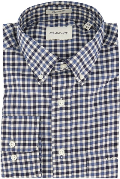 Casual overhemd Gant Regular Fit blauw katoen