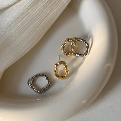 Gading® dames oorbellen met zilverkleurige en goudkleurige ringen-16mm