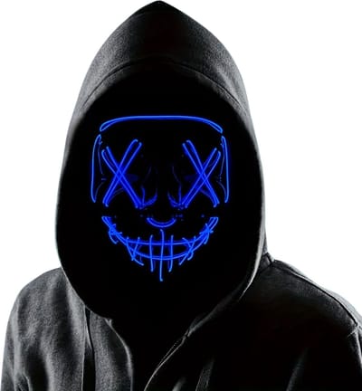 Nivard Halloween Masker - Volwassenen - Enge Maskers - Horror Masker - Led Masker - Blauw