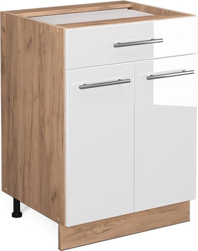 Vicco Fame-Line Keukenonderkast – 60 cm met lade, zonder werkblad Wit Hoogglans