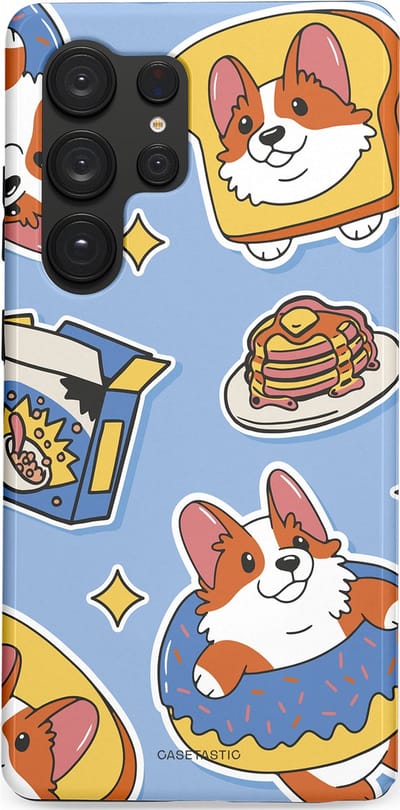Casetastic Hoesje Geschikt voor Samsung S25 Ultra - Stijlvolle Beschermende Duo-layer Case - Hondenfeest Ontbijt