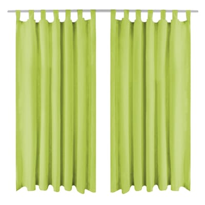 vidaXL Micro-satijnen gordijnen met lussen 140x175 cm groen 2 st