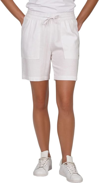 DENIMFY Dames Short DFAlessia regular/straight Wit M Volwassenen Linnen short dames - Korte linnenbroek dames