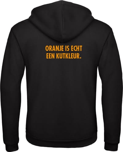 Hoodie zwart L - Oranje is echt een kutkleur - soBAD. - Koningsdag - Unisex - Oranje - Voetbal - Nederland