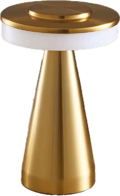 Luxus Europe - Tafellamp Touch - Nina Goud - Draadloze LED Tafellamp Binnen - USB-C Oplaadbaar - Touchbediening - Dimbaar - 3 Lichtkleuren