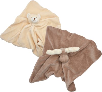 Cute since 1999 - Biologisch Knuffeldoekje - Beer & Rendier - Doudou - 2 stuks - 35 x 35 cm