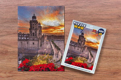 Puzzel Kleurrijke foto van de lucht boven Mexico-stad - Legpuzzel - Puzzel 500 stukjes