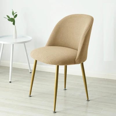 Housse de chaise courte en polaire élastique, housse de chaise à dossier court, housse de chaise bec de canard, housse de siège de salle à manger, housse de chaise de bar petite taille pour banquet 1pc