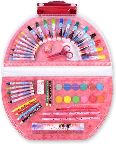 Educatief Kleur Pakket - School Artikelen - Disney Frozen Kleurkoffer 51-delig - Disney Frozen 2 - School Potloden - School stiften - Vrije-tijd Knutselen - Draagbare Teken Koffer