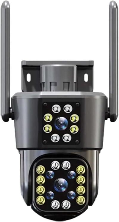 HD IP-camera - Beveiligingscamera PTZ - Huis Beveiligen - Drie Schermen AI Tracking - 6K 12MP - Wit