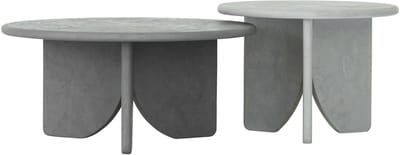 DTP Home Coffee table Melo Air, set of 2,40xØ55 cm (color: Frost) / 35xØ75 cm (color: Dusk), mortex