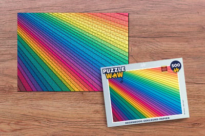 Puzzel Regenboog gekleurd papier - Legpuzzel - Puzzel 500 stukjes