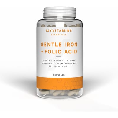 Gentle Iron Bisglycinate + Folic Acid - 30 Capsules, 30servings - Naturel