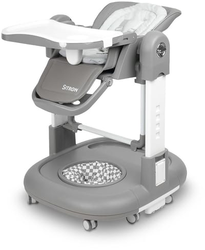 CARETERO Sitron 3-in-1 kinderstoel grijs - Schommel looprek