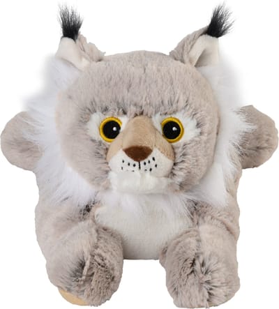 Warmies warmte/magnetron knuffel Lynx - grijs - 36 cm - pittenzak - opwarm knuffel