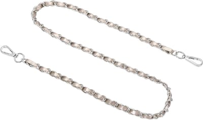 Handtasketting met 99 cm leren band en platte ijzeren ketting voor schoudertassen, ideaal voor modebewuste vrouwen met gespen en een stijlvolle afwerking in goud en zilver.