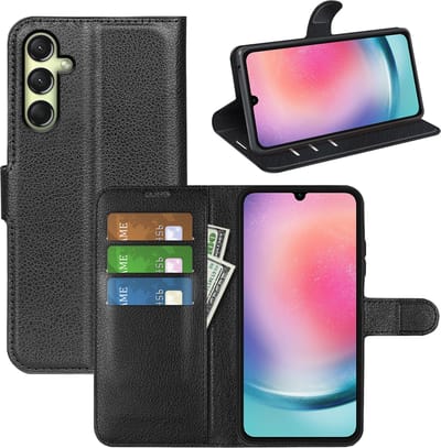 MobyDefend Hoesje - Geschikt voor Samsung Galaxy A16 - Kunstleren Wallet Book Case (Sluiting Voorkant) - Zwart