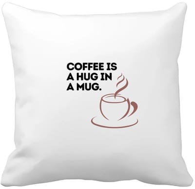 Akyol - coffee is a hug in a mug Kussen hoes - Koffie - koffie drinkers/liefhebbers - verjaardagscadeau - cadeau - kado - geschenk - verjaardag - collega's - 40 bij 40 cm