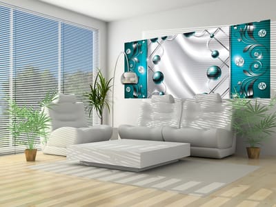 Turquoise Diamond Abstract Modern Photo Wallcovering