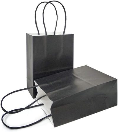 Kleine Zwarte Kraft Papieren Zakjes met Handvatten (25 stuks)