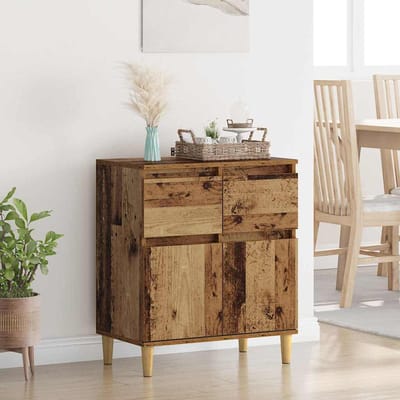 vidaXL - Dressoir - Oud - Hout - 60 - x - 35 - x - 70 - cm - Bewerkt - hout