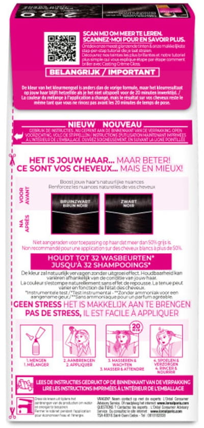 L'Oréal Paris Casting Crème Gloss 200 - Intens zwart - Haarverf