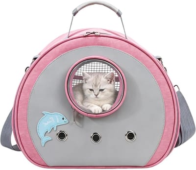 Transportbox Kleine Huisdieren - Dieren Draagtas - Veilig Vervoer - Verstelbare Schouderriem - 38 x 30 x 4 cm - Roze