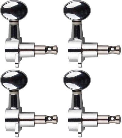Dailygoods- Ukulele Tuners - Gesloten Tuners - 4 Stuks - Zilver - Antislip - Hoogwaardige Metalen Constructie - Eenvoudig te Monteren - Ukelele Stemmechanieken