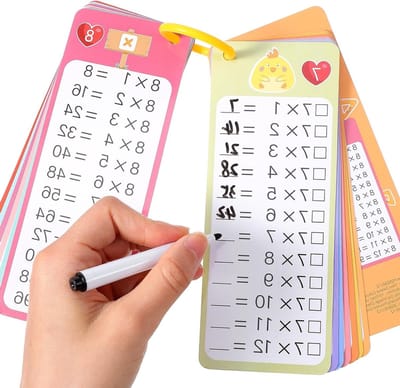 Math Learning Cards voor Kinderen, Leuk en Educatief, 15 Kaarten en 2 Uitwisbare Stiften, Ideaal voor Thuis en School, Perfect voor de Eerste Schooldag