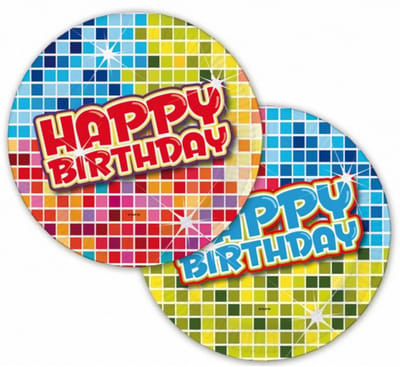Happy Birthday party bordjes 12 stuks - thema feest bordjes 18 cm