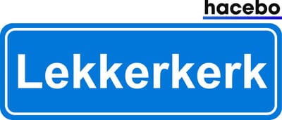 Hacebo - Plaatsnaam Sticker - 29x10 CM - Lekkerkerk sticker - Verkeersborden sticker - grappige cadeaus - Lekkerkerk