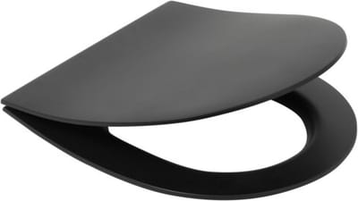 Plieger Nola/Kansas Slim Toiletbril - D-Vorm WC Bril - Duroplast - Mat Zwart - Met Deksel - Softclose - RVS bevestiging