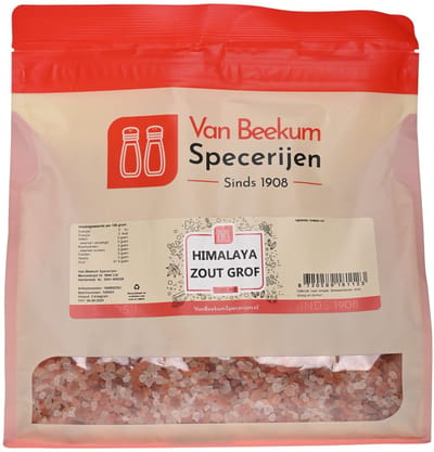 Van Beekum Specerijen - Himalaya Zout Grof - 2 KG (hersluitbare stazak)