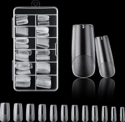 Nifkos 106. - Square Full Cover - Full Frosted - Nageltips - Nepnagels - Plaknagels - 120 stuks 12 maten - Voor Gellak Acrylnagellak en PolyGel nagels