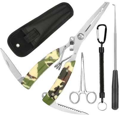 Multifunctionele Visgereedschapset met Lanyard, Kromme Forceps en Haakverwijderaar voor Efficiënt Vissen en Onderhoud