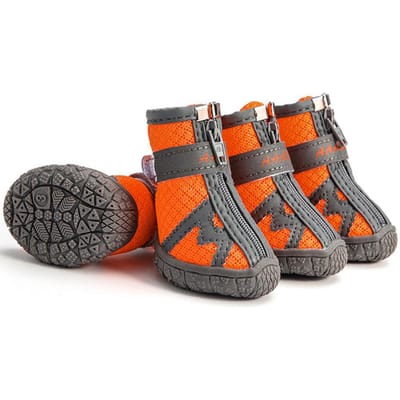 4 stuks Hond Waterdichte Schoenen Hond Regenlaarzen met Reflecterende Strip Antislip Ademend Sneeuwschoenen voor Kleine Honden Katten Puppy Schoentjes size 1